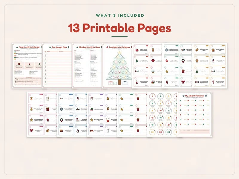 Kids Advent Activity Calendar: what's included