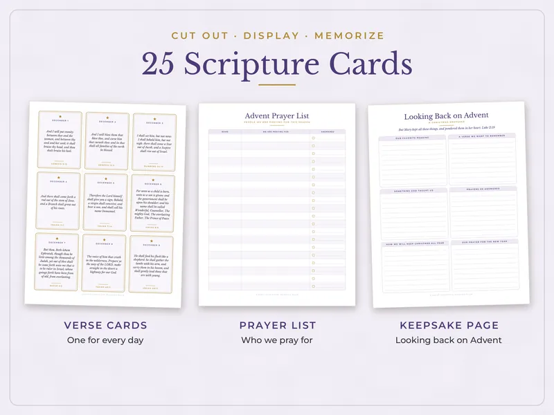 Advent Bible Reading Plan for Families: cards