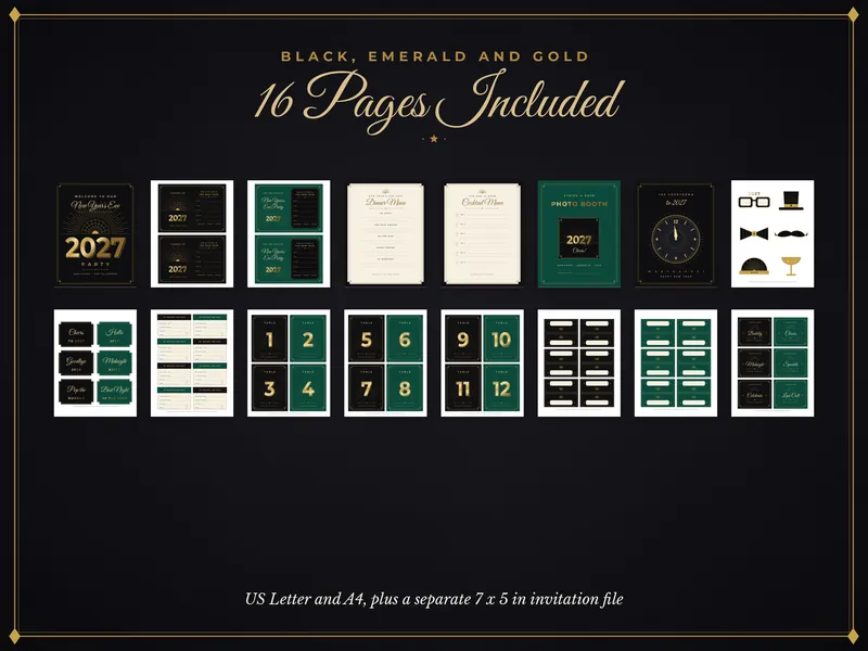 Art Deco New Year's Eve Party Kit: what's included