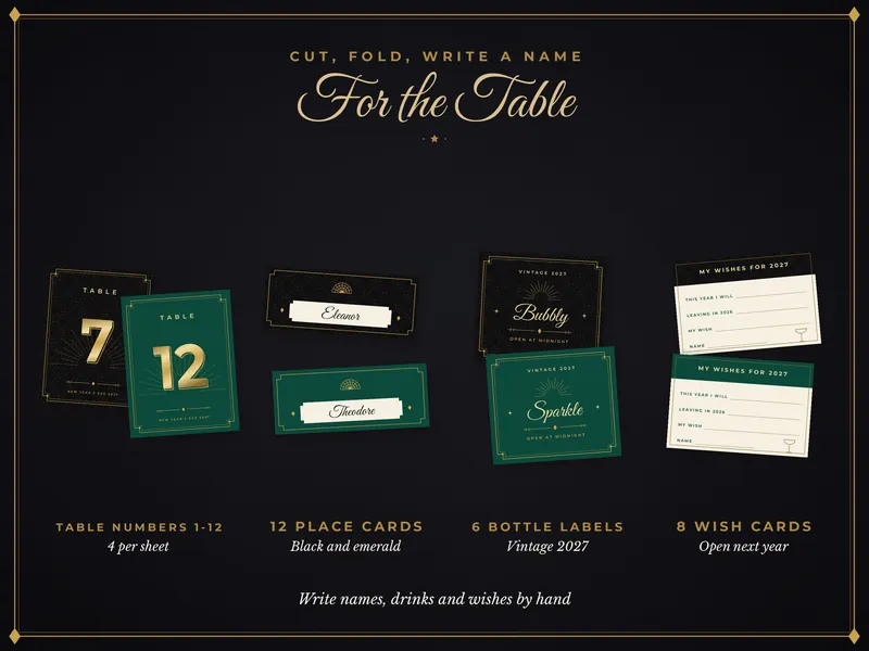Art Deco New Year's Eve Party Kit: table pieces