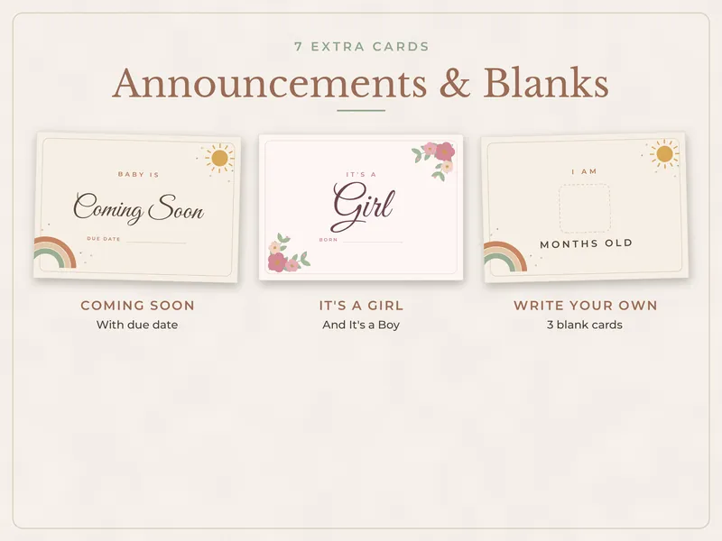 Baby Milestone Cards: extras