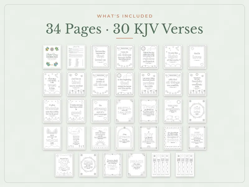 Bible Verse Coloring Pages: what's included