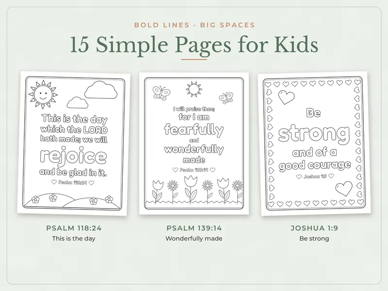 Bible Verse Coloring Pages: kids
