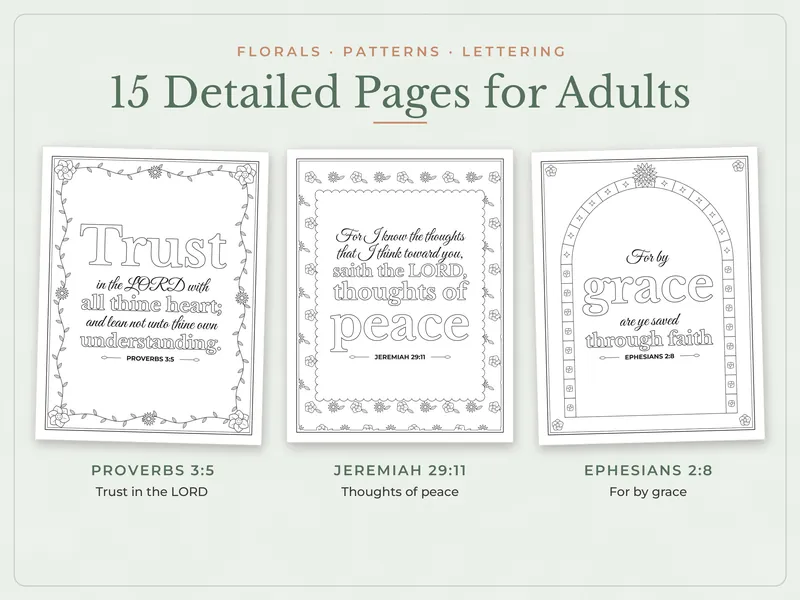 Bible Verse Coloring Pages: detailed