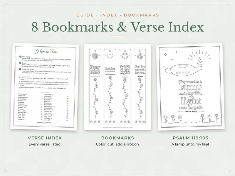 Bible Verse Coloring Pages: bookmarks