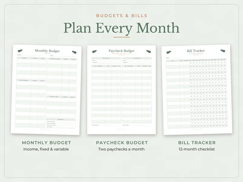 Budget Planner: budget pages