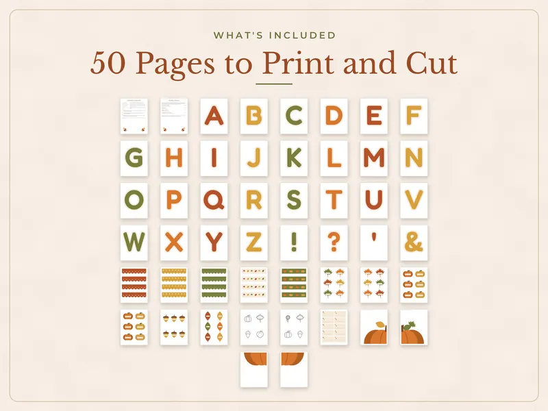 Fall Bulletin Board Kit: what's included