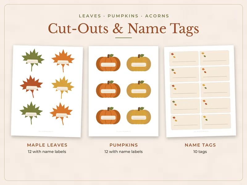 Fall Bulletin Board Kit: cutouts