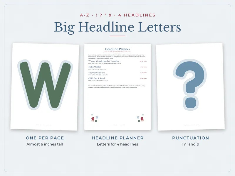 Winter Bulletin Board Kit: letters