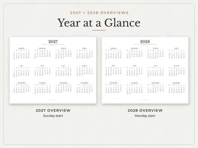 Minimal 2027 Calendar: year