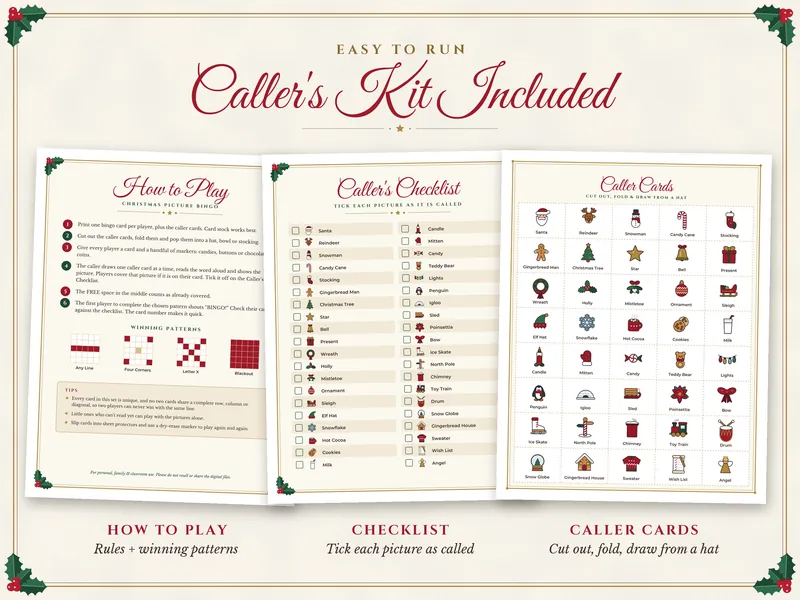 Christmas Picture Bingo: caller's kit