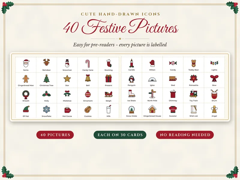 Christmas Picture Bingo: details