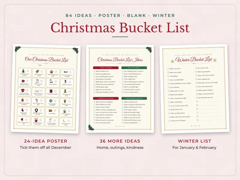 Christmas Bucket List and Family Wish Lists: bucket