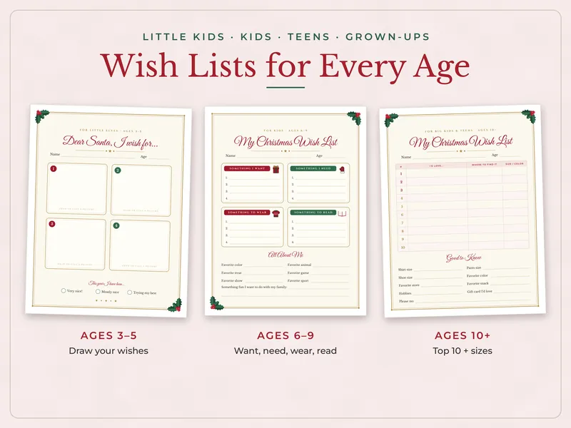 Christmas Bucket List and Family Wish Lists: wishes