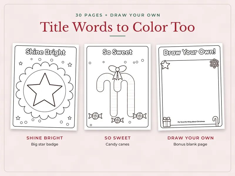 Bold and Easy Christmas Coloring Pages: extras