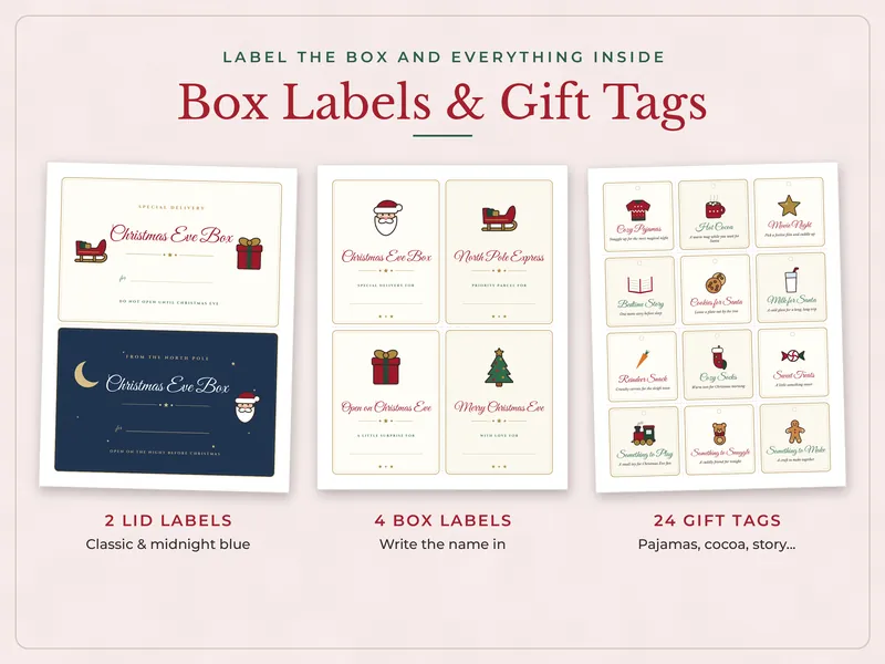 Christmas Eve Box Kit: labels