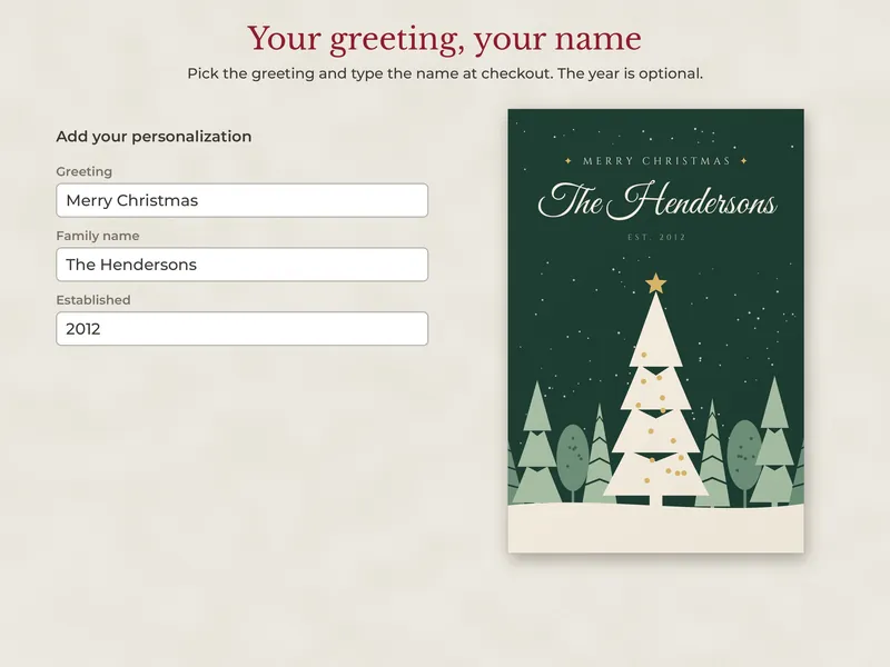 Christmas Family Name Print: 02