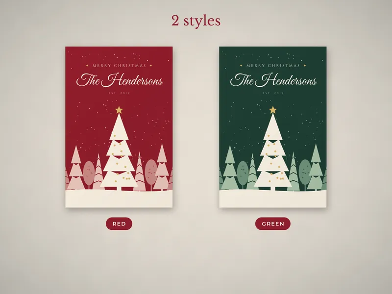 Christmas Family Name Print: 03