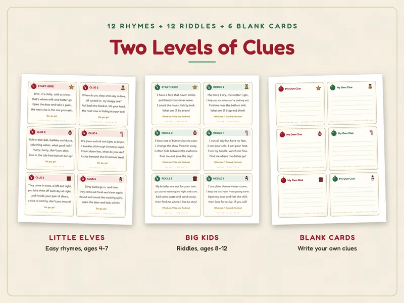 Christmas Scavenger Hunt for Kids: clues