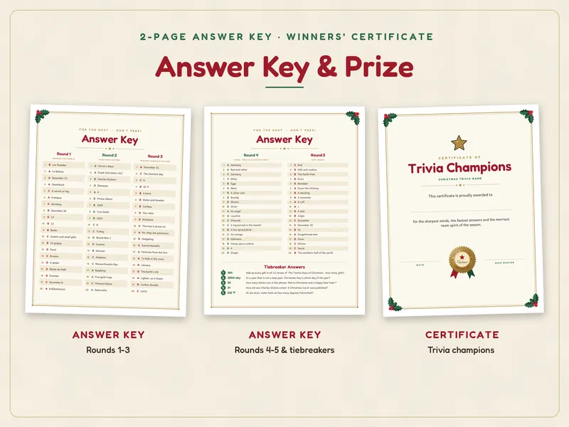 Christmas Trivia Game: key