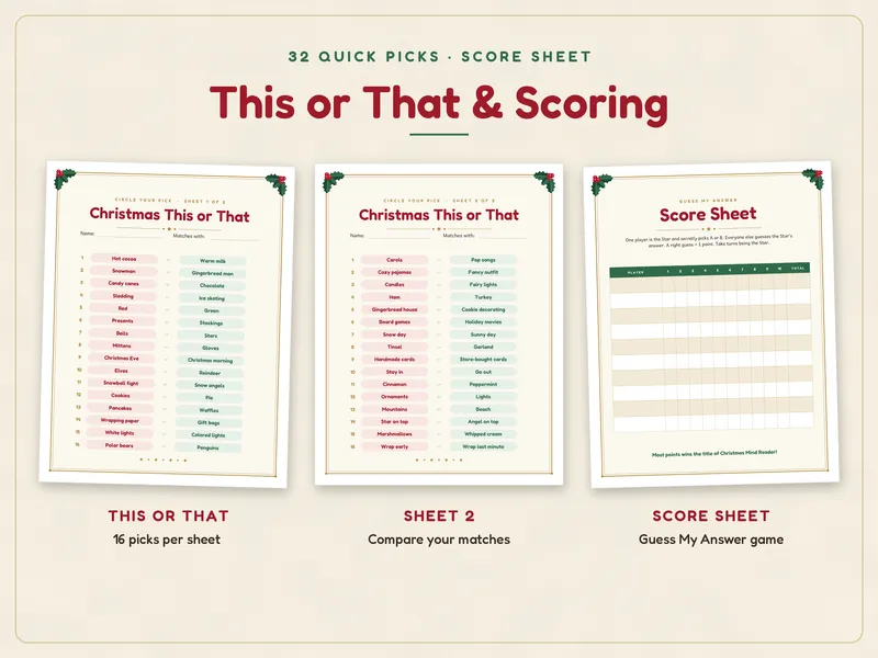 Christmas Would You Rather Game: this or that