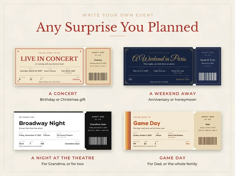 Editable Surprise Gift Ticket: any surprise