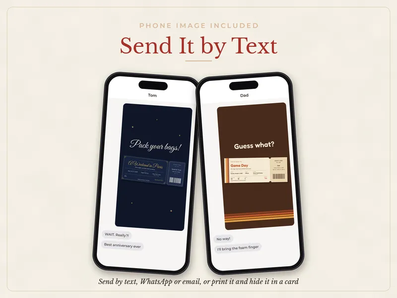 Editable Surprise Gift Ticket: send by text