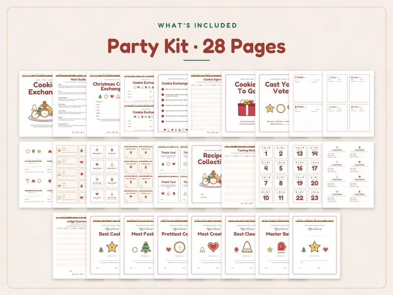 Christmas Cookie Exchange Party Kit: what's included
