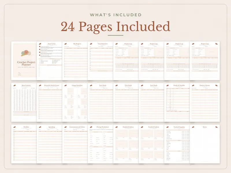 Crochet Project Planner: what's included