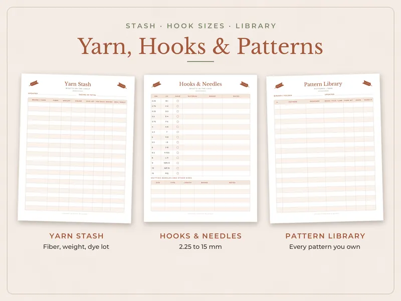 Crochet Project Planner: stash