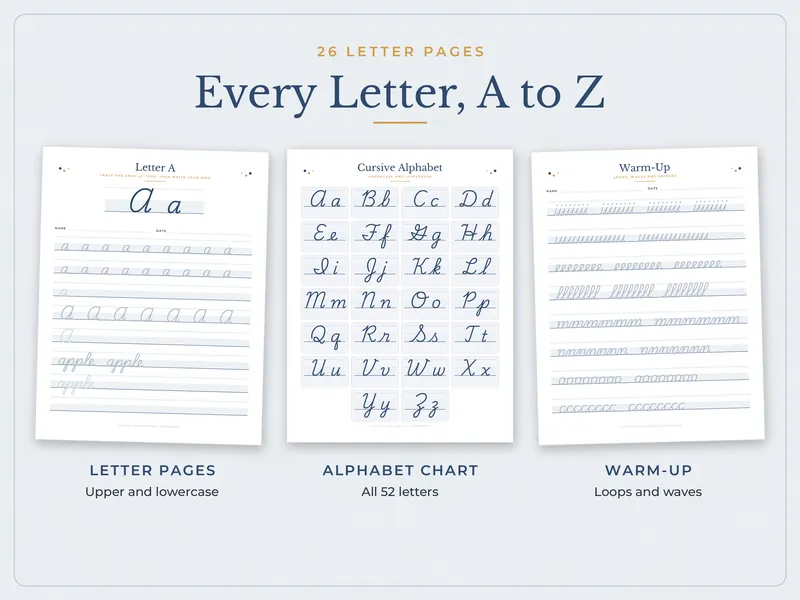 Cursive Handwriting Workbook: letters