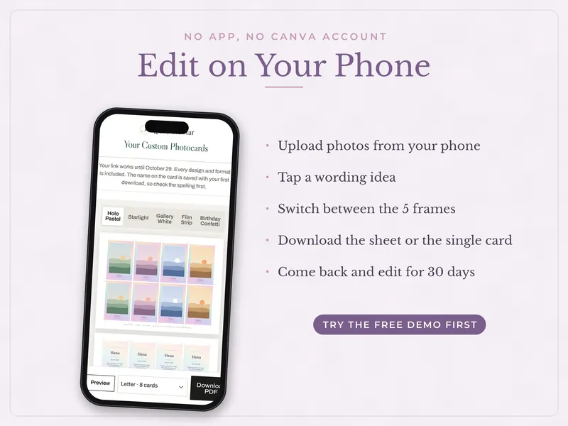 Custom Photocard: edit on a phone