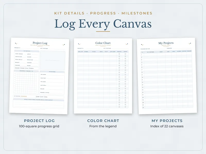 Diamond Painting Tracker: projects