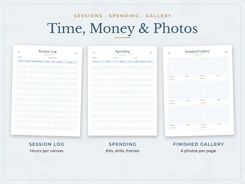 Diamond Painting Tracker: time money