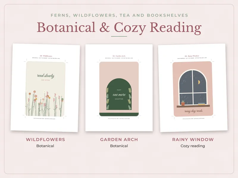 E-reader Case Inserts: botanical cozy