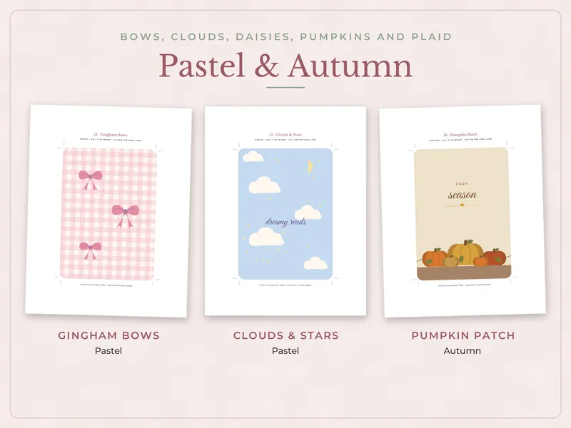 E-reader Case Inserts: pastel autumn