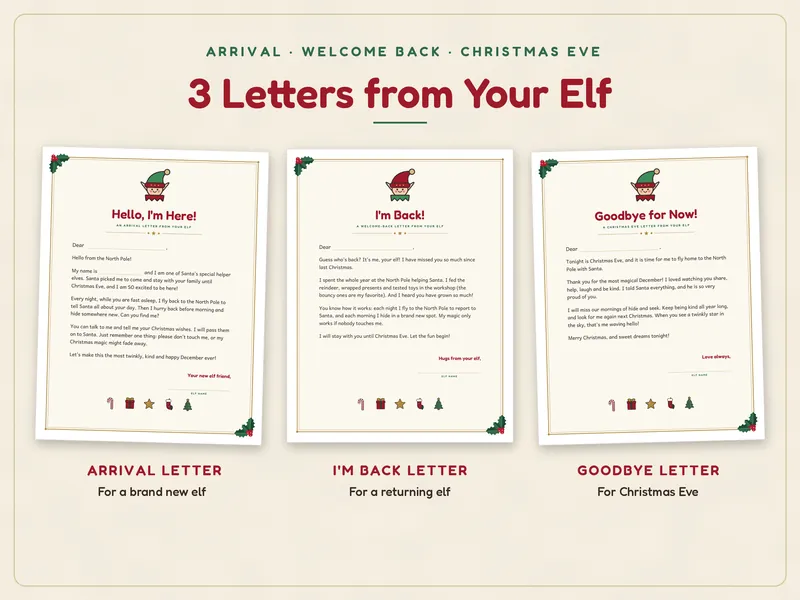 Elf Arrival Kit: letters