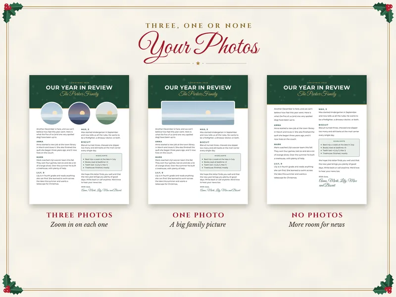 Editable Family Christmas Letter: photos