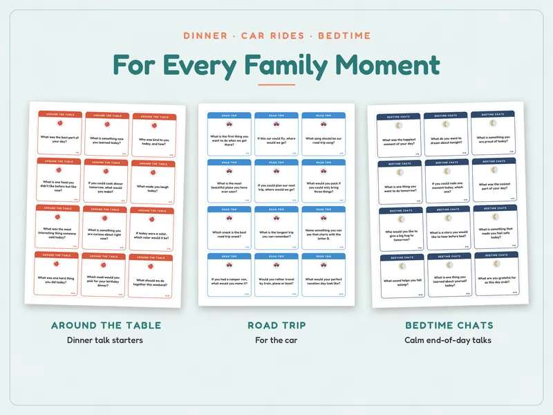 Family Conversation Cards: moments