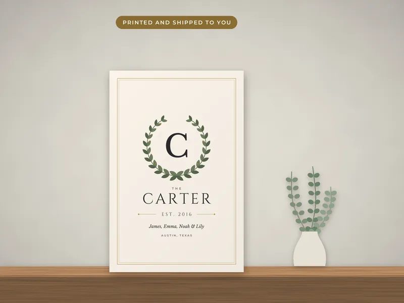 Family Name Established Print: 01