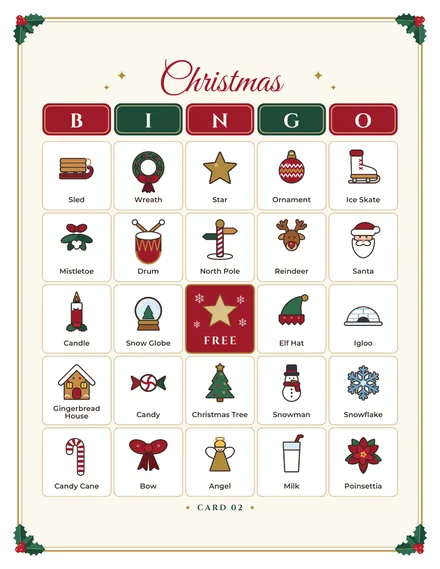 Free Christmas Picture Bingo: 8 Cards: page 5