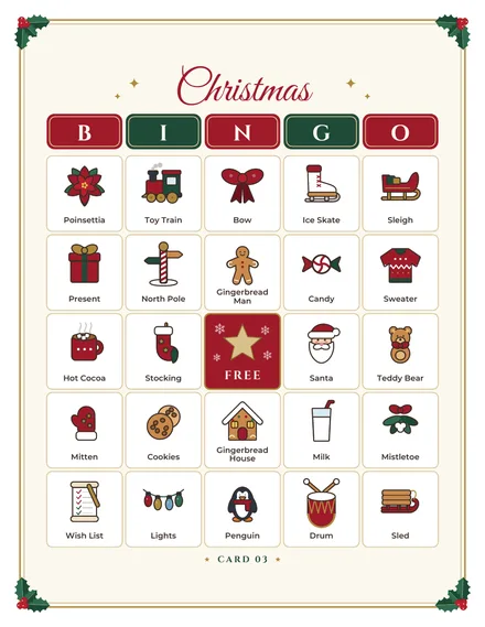 Free Christmas Picture Bingo: 8 Cards: page 6