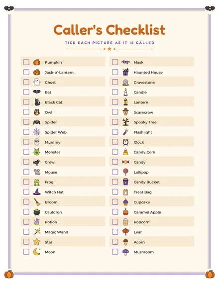 Free Halloween Picture Bingo: 8 Cards: page 2