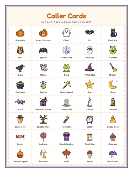 Free Halloween Picture Bingo: 8 Cards: page 3