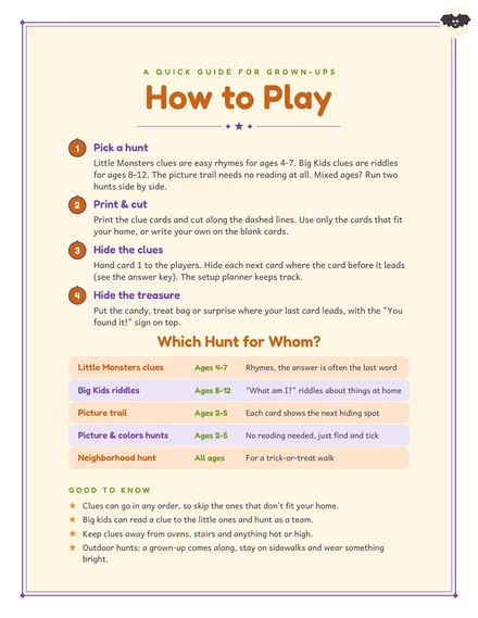 Free Halloween Picture Trail: 12 Scavenger Hunt Cards