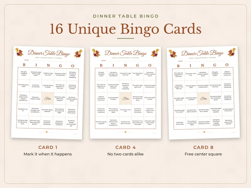 Thanksgiving and Friendsgiving Games Bundle: bingo