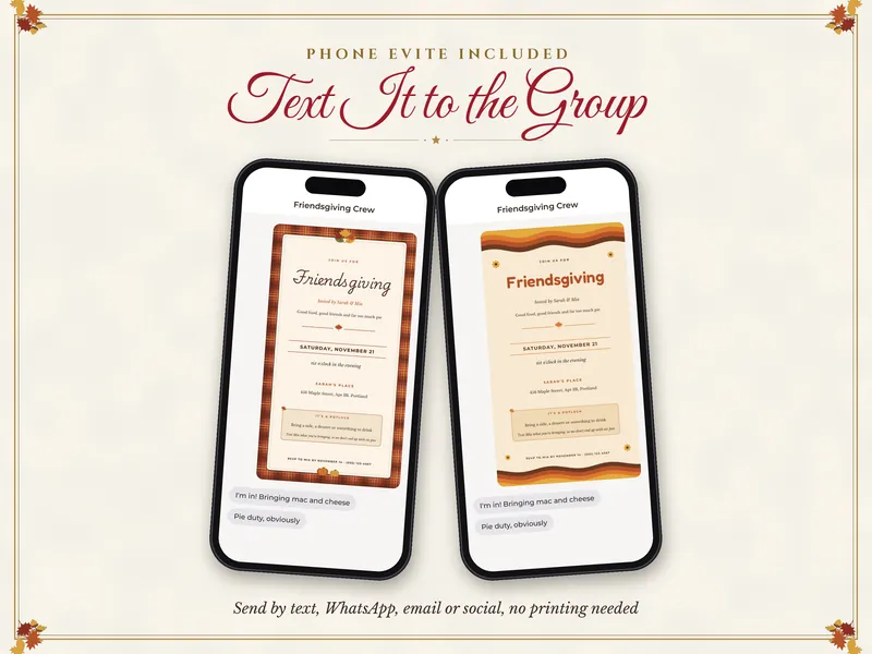 Editable Friendsgiving Invitation: Evite