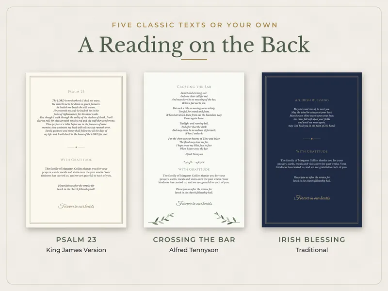 Editable Funeral Program: readings