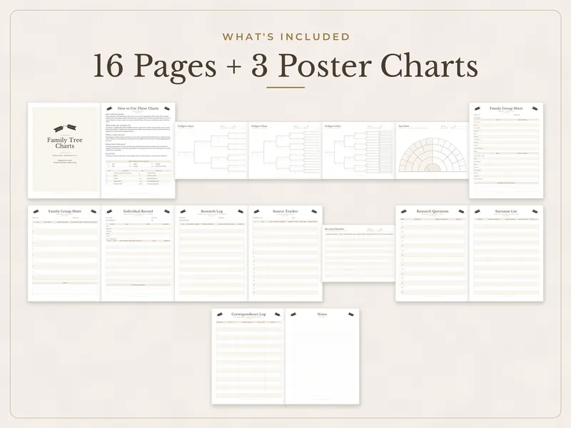Family Tree & Genealogy Charts: what's included