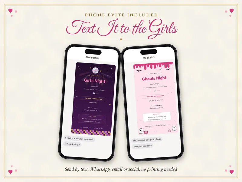 Editable Girls Night Invitation: Evite